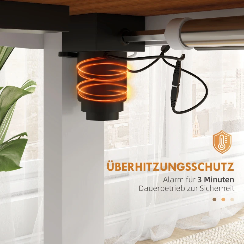 Vinsetto Biurko Regulowane Wysokością, Elektryczne 120 x 60 cm, z 3 Programowalnymi Ustawieniami Wysokości, Ergonomiczne Biurko z Systemem Anti-Kollision, 2 Haki, Naturalny Kolor