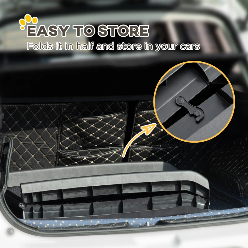 PawHut Rampa dla psa, składana rampa dla zwierząt domowych, rampa bagażnika dla psów z antypoślizgowymi stopkami, czarny, 155 x 39 x 14 cm