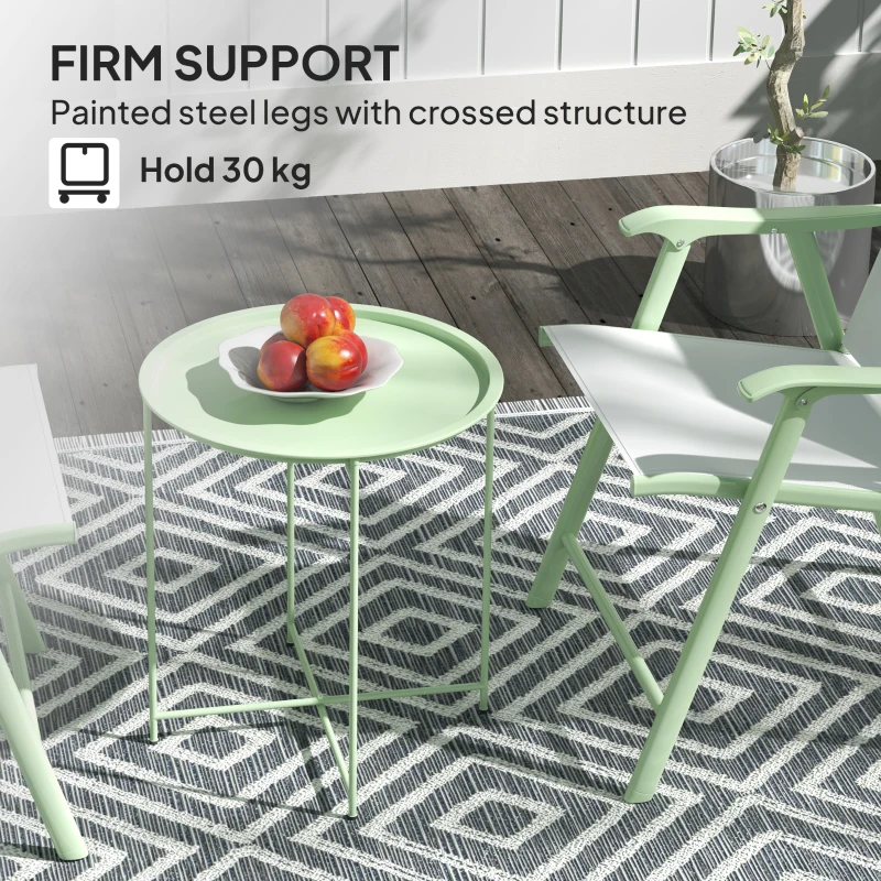 Składany stół ogrodowy Ø46 cm, okrągły, zielony, balkonowy