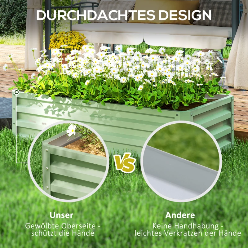 Wysokie łóżko ogrodowe ze stali, odporne na warunki atmosferyczne