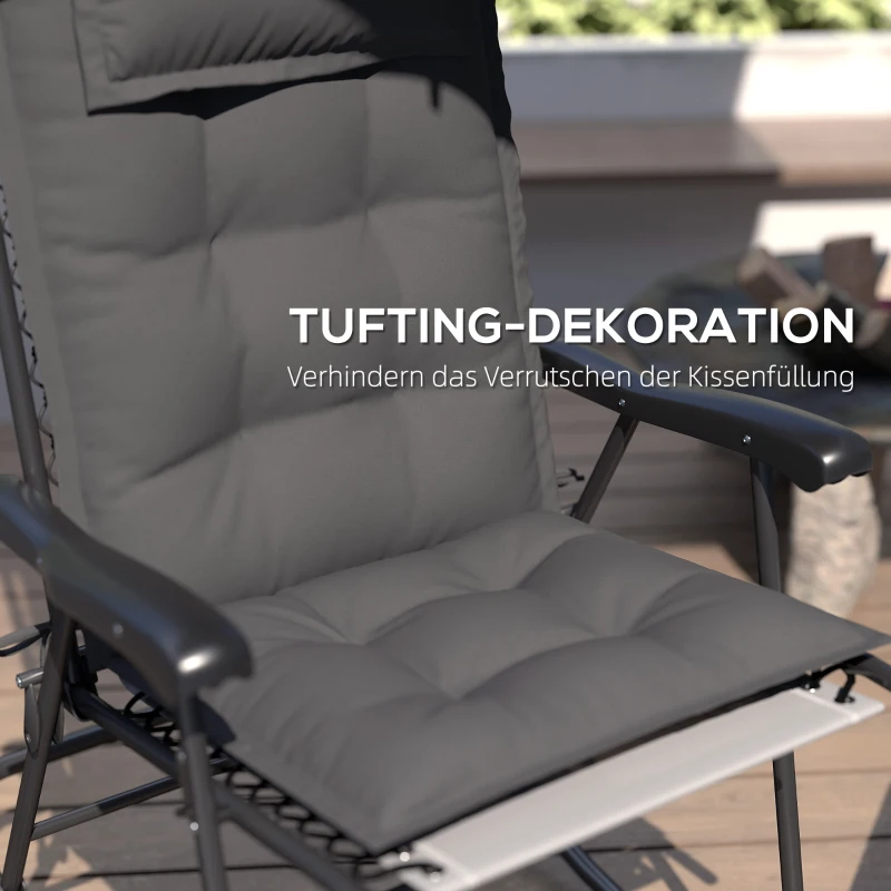 Zestaw 2 poduszek na leżak, wodoodporne, ciemnoszare