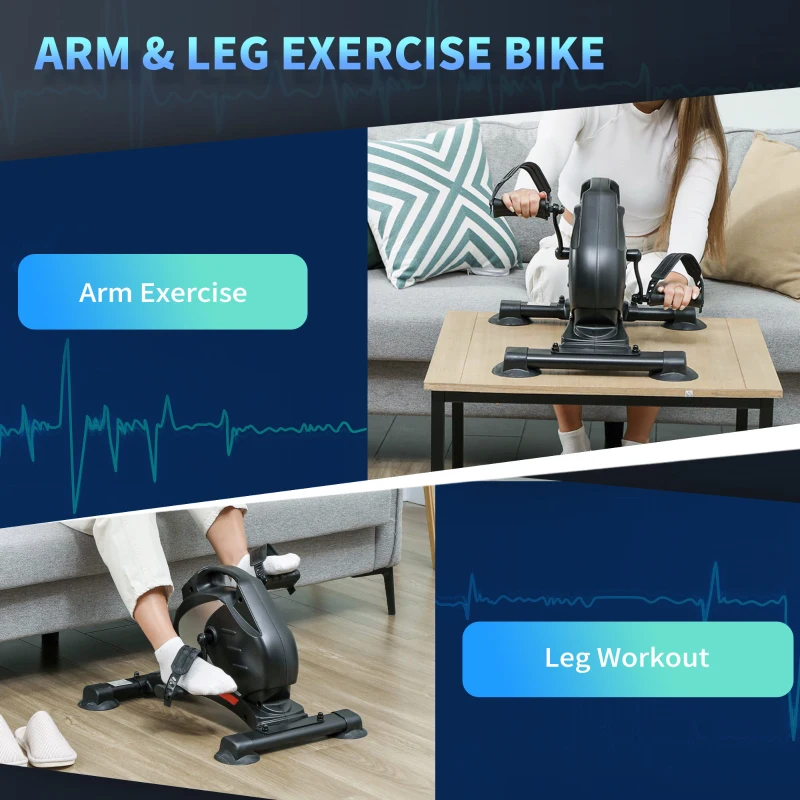 Cichy mini trenażer pedałów, 8 poziomów oporu magnetycznego