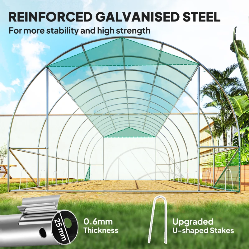 Szklarnia 6x3x2 m, folia, 12 okien, drzwi rolowane