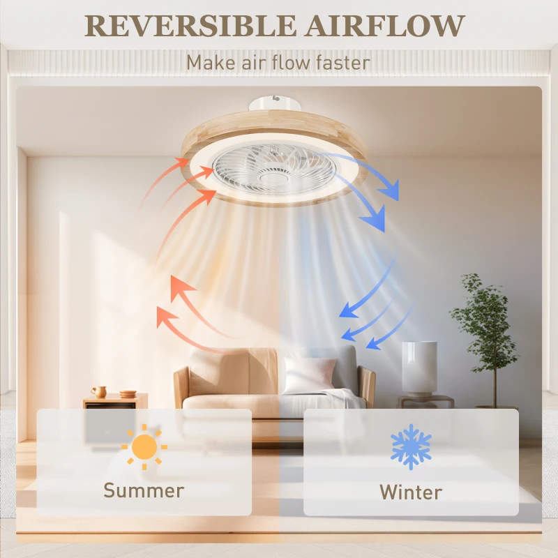 Wentylator sufitowy z lampą, pilot, 6 prędkości, naturalny