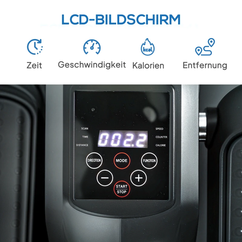 SPORTNOW Trenażer nóg, 12 programów, LCD, Czarny