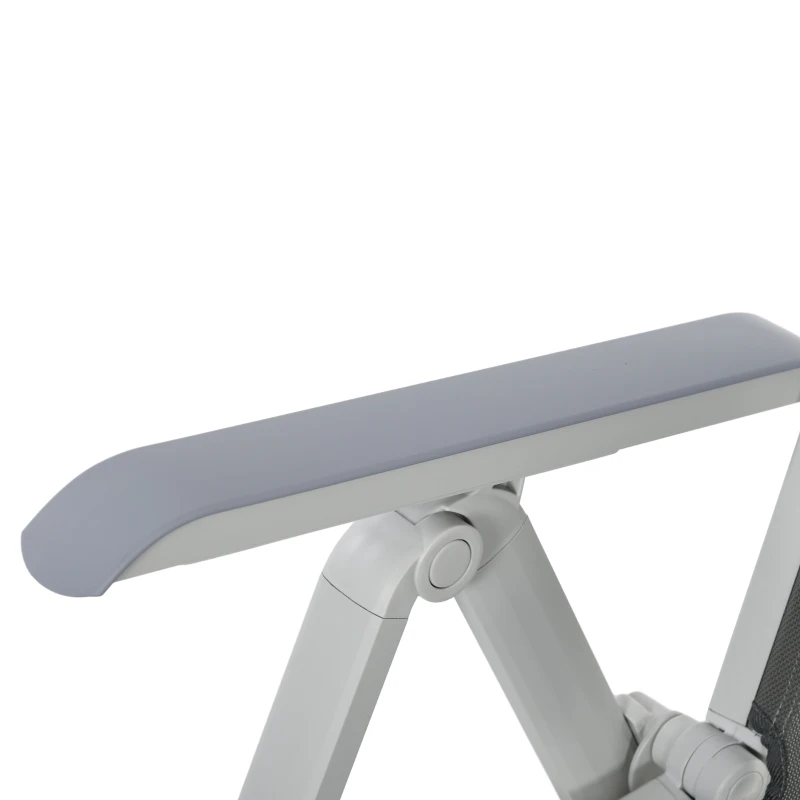 Leżak ogrodowy składany z regulowanym podnóżkiem, szary