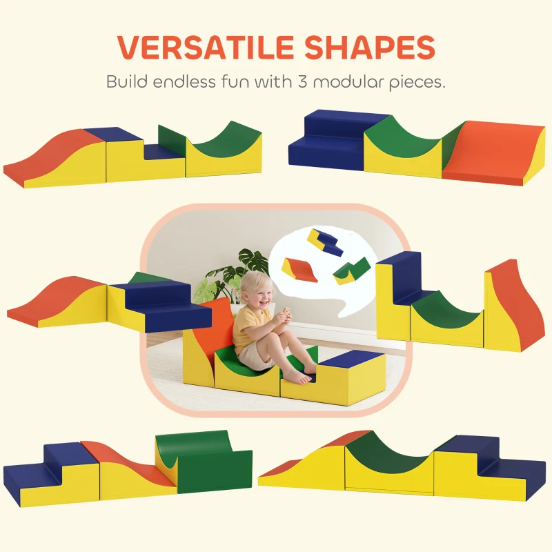 AIYAPLAY Baby Soft Play Set, 3 Piece Soft Play Equipment with Anti Slip Bottom, Climb and Crawl Foam Play, Kids Activity Play Toy for Toddlers 0.5-6 Years, Yellow