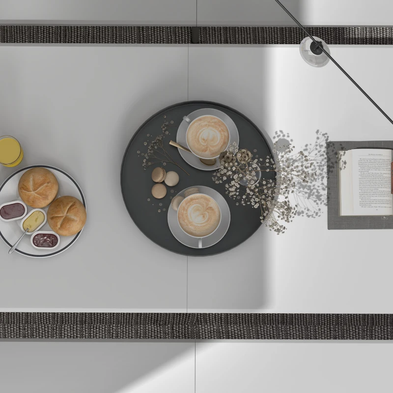 Stół campingowy składany dla 6 osób, biały HDPE, ogrodowy