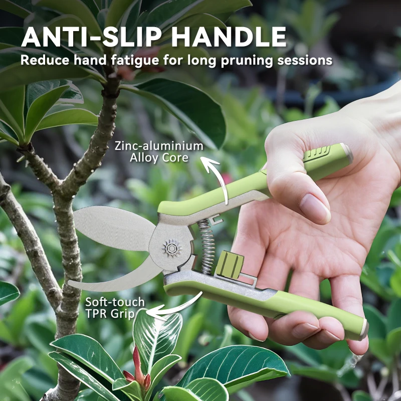 Zestaw narzędzi ogrodowych Outsunny 2 sztuki, Sekator ogrodowy i nożyce do gałęzi, zestaw narzędzi ogrodniczych, zielony + srebrny