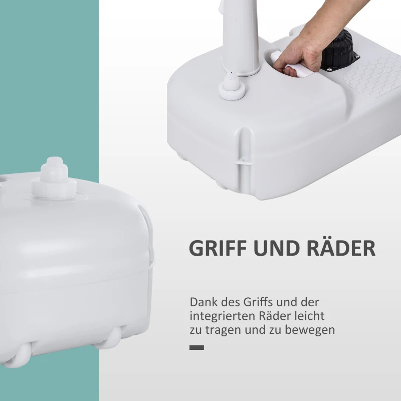 Campingowe Umywalko Outsunny z 17L Zbiornikiem na Wodę, Mobilne Umywalko z Pojemnikiem na Ścieki, Dozownikiem na Mydło i Pompką Nożną, HDPE, Szare