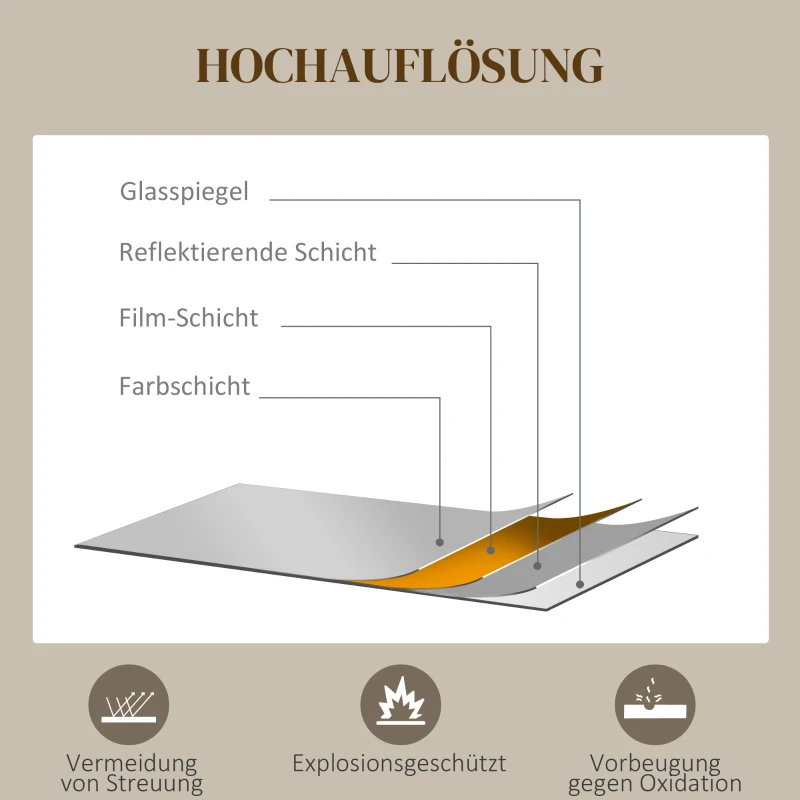 HOMCOM Lustro ścienne, 60 x 60 cm, okrągłe z ramą z aluminium, dekoracyjne lustro do łazienki, salonu, sypialni, Czarne