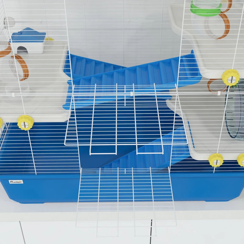 Klatka dla chomika 4 poziomy, tunel, domek, koło, 78x45x73 cm