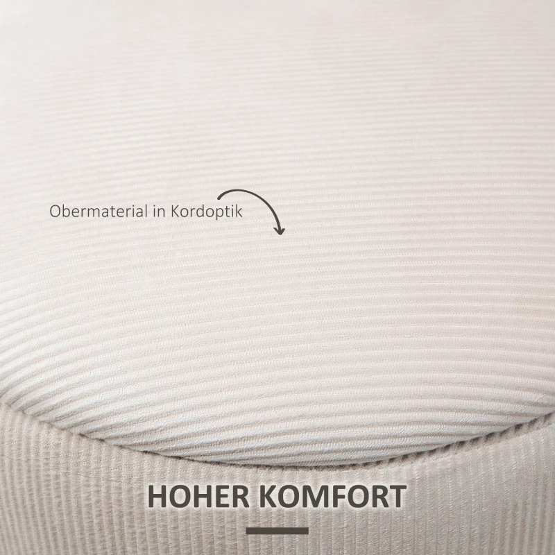 HOMCOM Zestaw 2 Pufów z Miejscem do Przechowywania, Obicie w Prążki, Szary, 40 x 40 x 41 cm