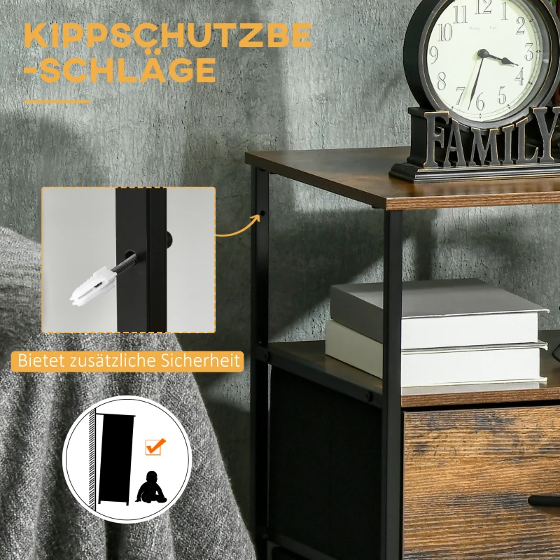 Komoda z materiałowymi szufladami, regał do przechowywania