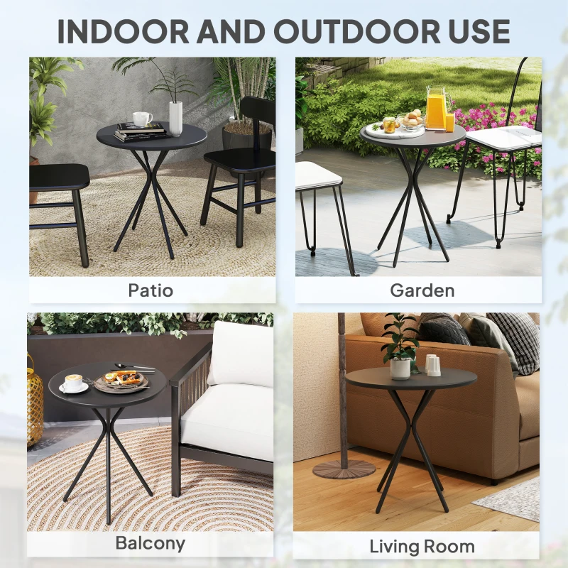 Stół ogrodowy Ø60 cm, stalowy, odporny na warunki atmosferyczne