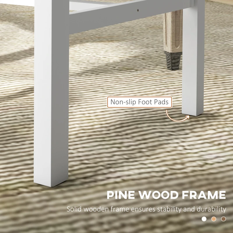 HOMCOM Zestaw 4 krzeseł kuchennych, krzesła do jadalni, drewno lite, nowoczesny design, 38,5 cm x 47,5 cm x 99 cm, naturalne