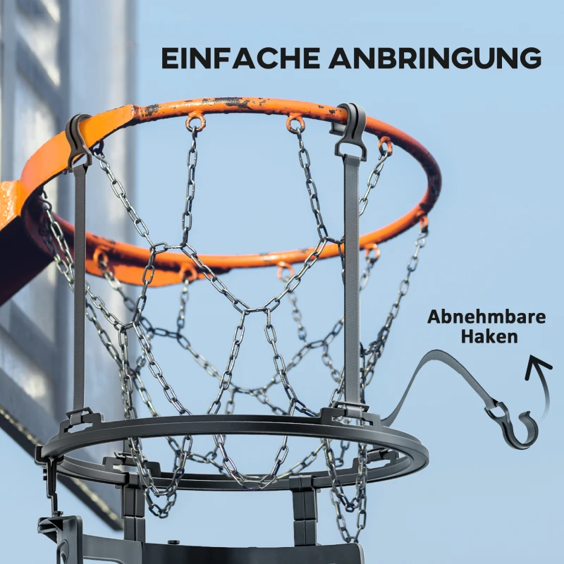 SPORTNOW Basketball Rebounder, Height Adjustable Basketball Hoop Ball Returner with 360° Rotatable Return Chute, Black