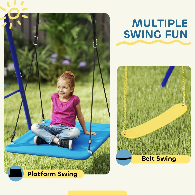 Huśtawka dziecięca z platformą i pasami bezpieczeństwa