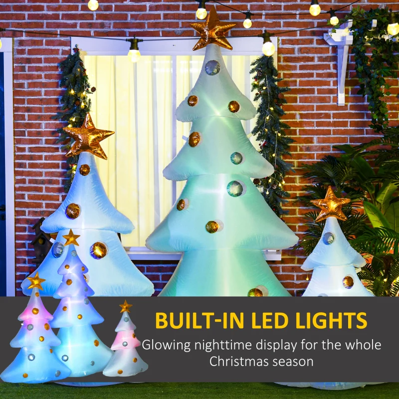 Nadmuchana dekoracja świąteczna LED, 210 cm, 3 choinki