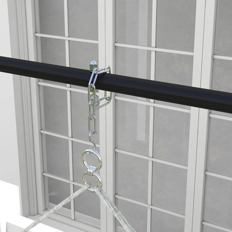 Regulowany stelaż do huśtawki, czarny, z hakiem