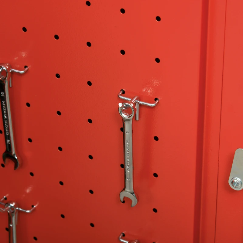 DURHAND 2 w 1 wózek warsztatowy z walizką, pusty wózek narzędziowy, wózek na narzędzia, zamykany kufer narzędziowy z uchwytem, stal, czerwony