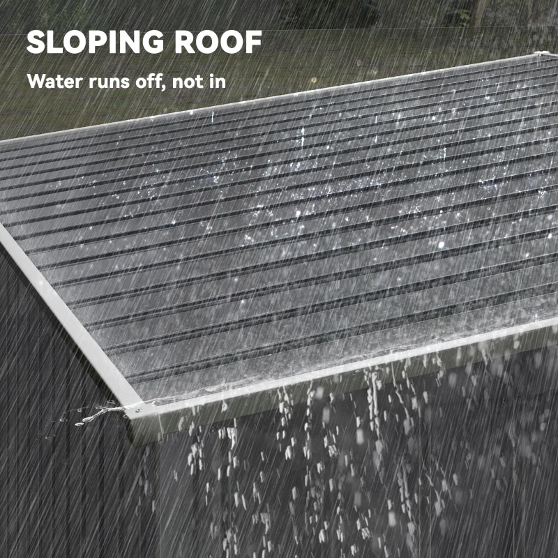 Outsunny Metalowy Schowek Ogrodowy 2,81m² 154x206,5x181 cm, Schowek na Narzędzia z Dachem Pultowym, Fundament, Drzwi Przesuwne, Wodoodporny, Ciemnoszary