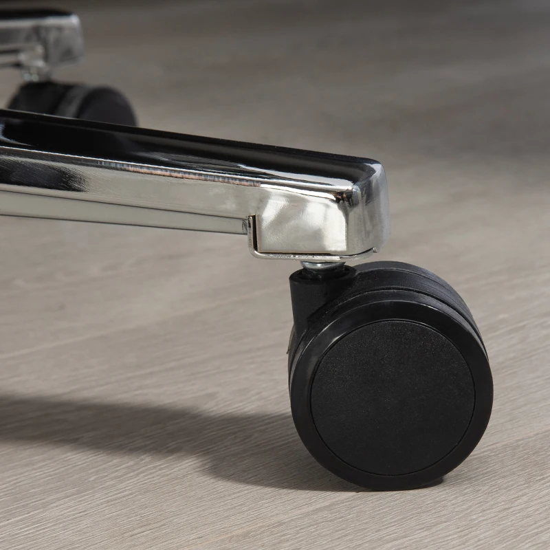 HOMCOM Krzesło Biurowe, Ergonomiczny Foteli z Funkcją Pochylenia, Podnóżkiem, Krzesło Komputerowe z Funkcją Leżenia, Obrotowe Krzesło z Poduszką Lędźwiową, do 180 kg, Skóra Ekologiczna, Szary