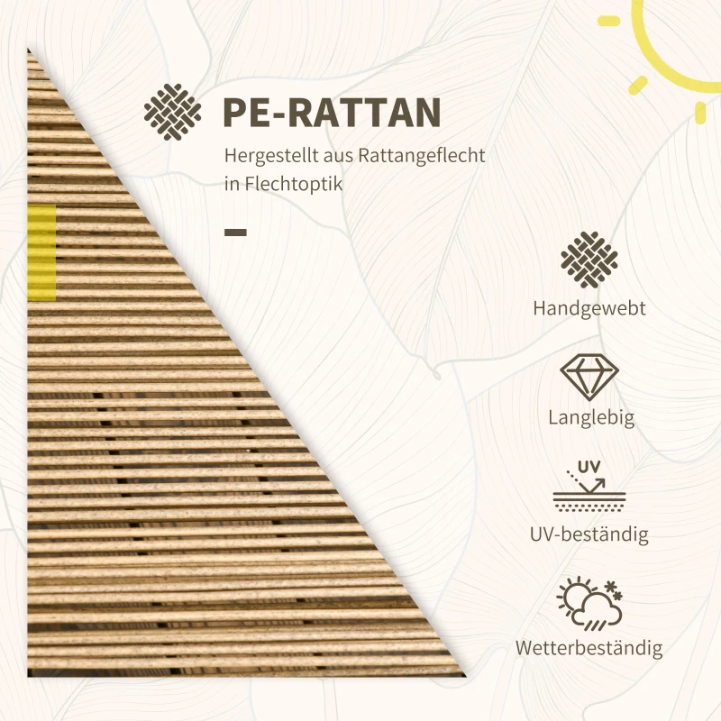 Zestaw mebli ogrodowych rattanowych 3-częściowy z poduszkami