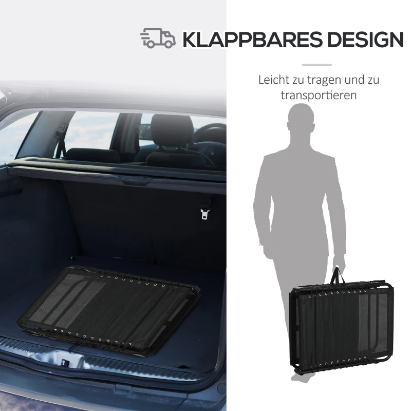 Outsunny Leżak ogrodowy, leżanka campingowa, łóżko polowe z torebką, regulowane składane łóżko z poduszką na głowę do ogrodu, balkonu, do 120 kg, Szary, Stal, Poliester, 58 x 189 x 32,5cm