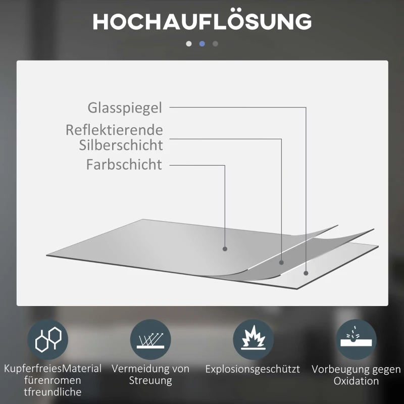 Lustro łazienkowe 60 cm, podświetlane, 3 kolory światła