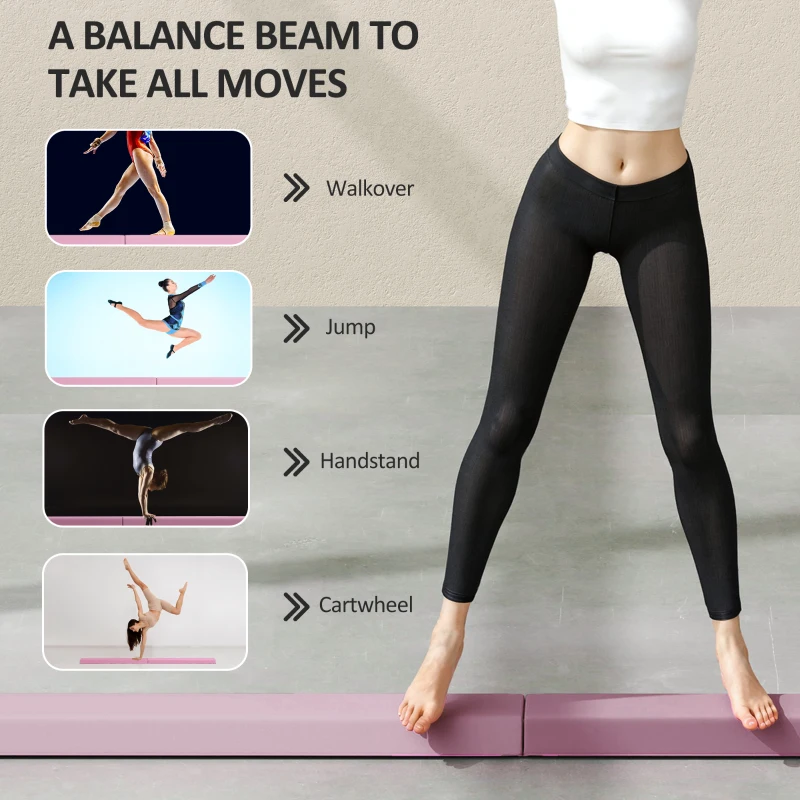 236 cm Składany Belka Balansowa, Przenośny, Do Gimnastyki