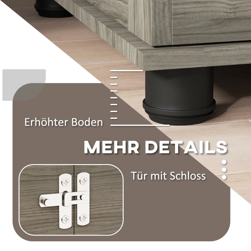 PawHut klatka dla psa, z poduszką, szara, zamykana drzwi