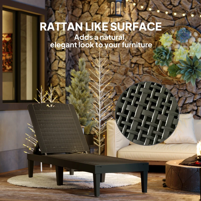 Zestaw 2 leżaków ogrodowych, regulowane oparcie, wodoodporne