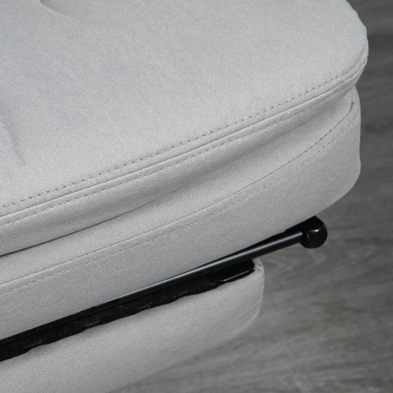 Vinsetto Fotel Biurowy z Funkcją Masażu, Ergonomiczny Fotel z Oparciem, Masaż Wibracyjny, Regulowana Wysokość, Komputerowy Fotel z Poduszką Lędźwiową, Podnóżkiem, Obrotowy, Szary