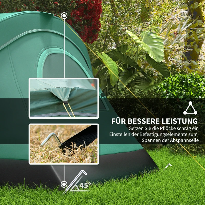 Namiot campingowy 5-6 osób, tunelowy, poliester, zielony