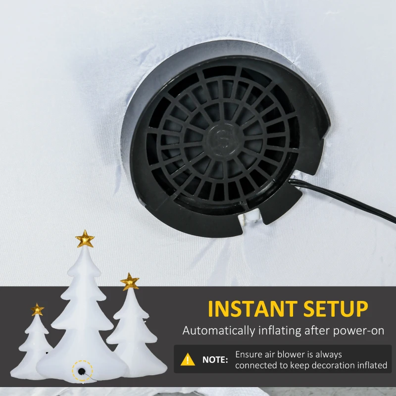 Nadmuchana dekoracja świąteczna LED, 210 cm, 3 choinki