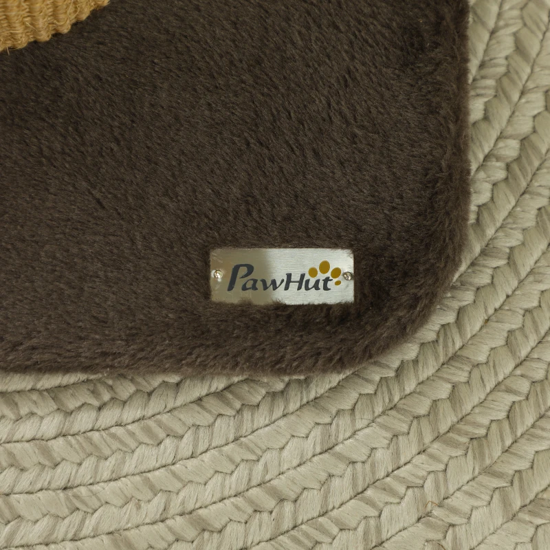 PawHut 2 in 1 Cat Scratching Post, 78cm Tall Cat Scratch Post with 3 Toy Feathers, Cat Scratcher Post for Indoor Cats and Kittens, Brown