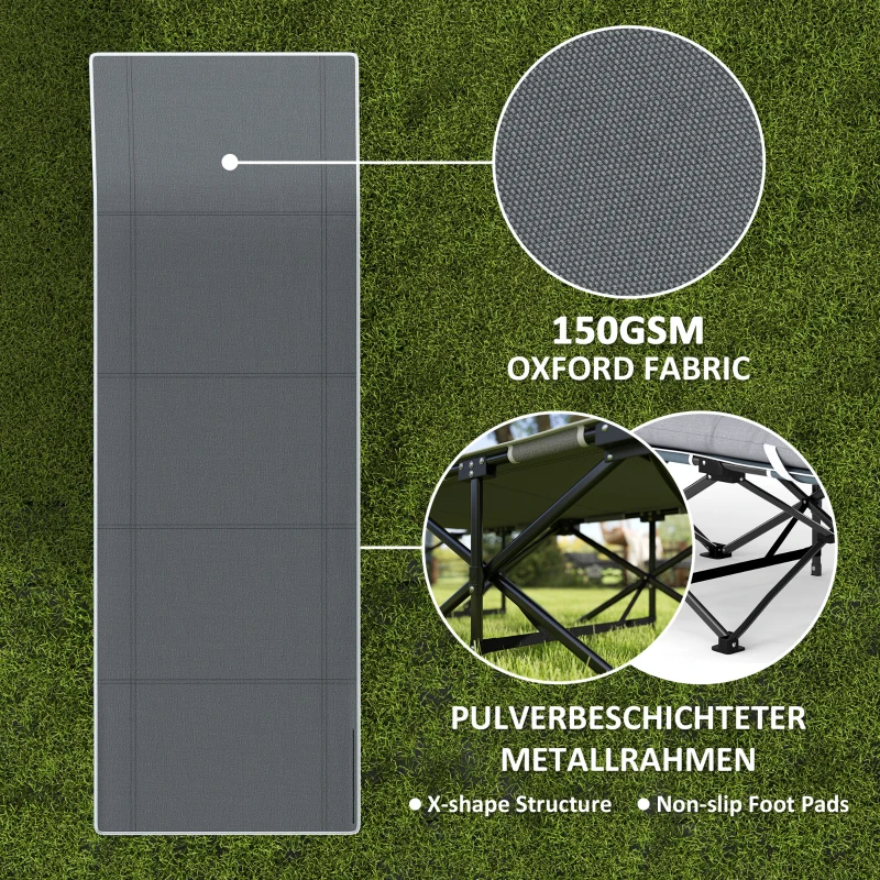 Składane łóżko campingowe z materacem i poduszką