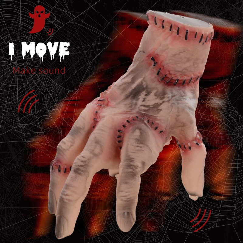 21 cm Halloween Dekoracja, Realistyczna Ręka z Dźwiękiem
