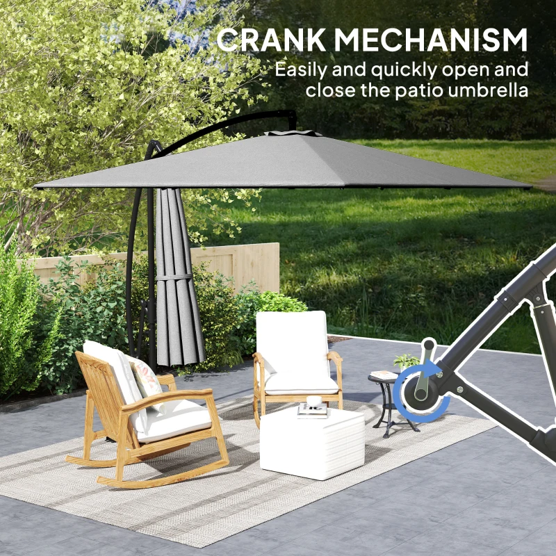 Parasol ogrodowy Ø260 cm, UV 50+, wodoodporny, z daszkiem