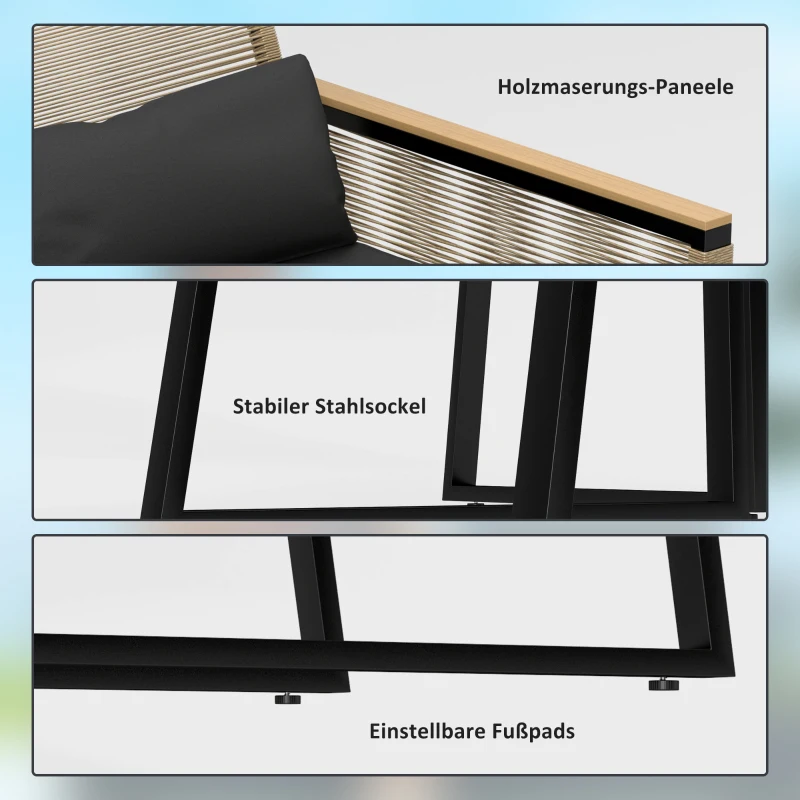 Zestaw mebli ogrodowych z polirattanu dla 4 osób, wodoodporny