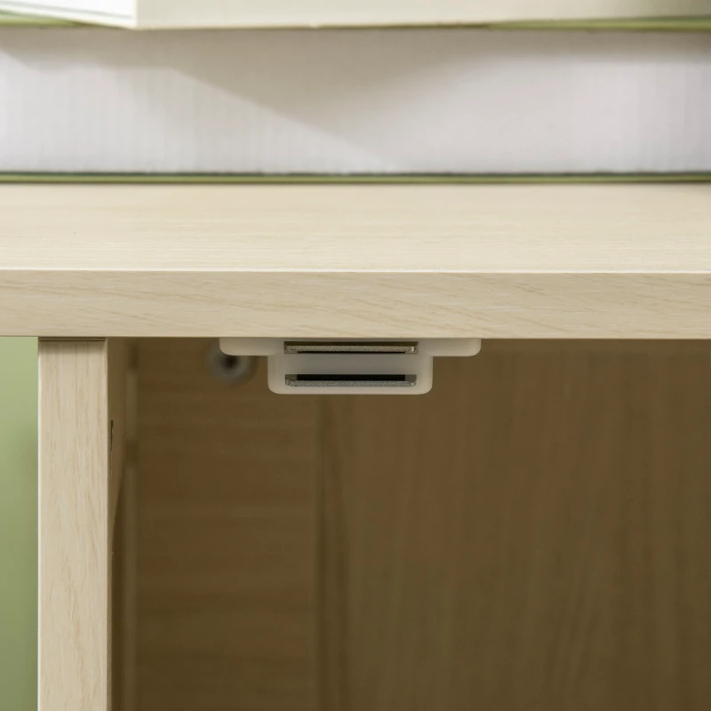 PawHut Katzenschrank dzierżnik, Katzendorf z magnetyczna furtka, kuweta dla kota, pień z piłką, stolik boczny, wzor zawyżony, dąb, 80 x 48 x 55 cm