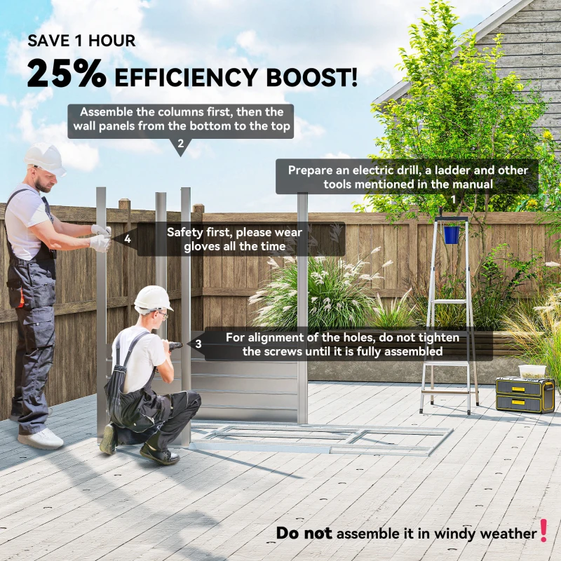 Wiatka na narzędzia ze stali ocynkowanej, 2,43㎡, Szara