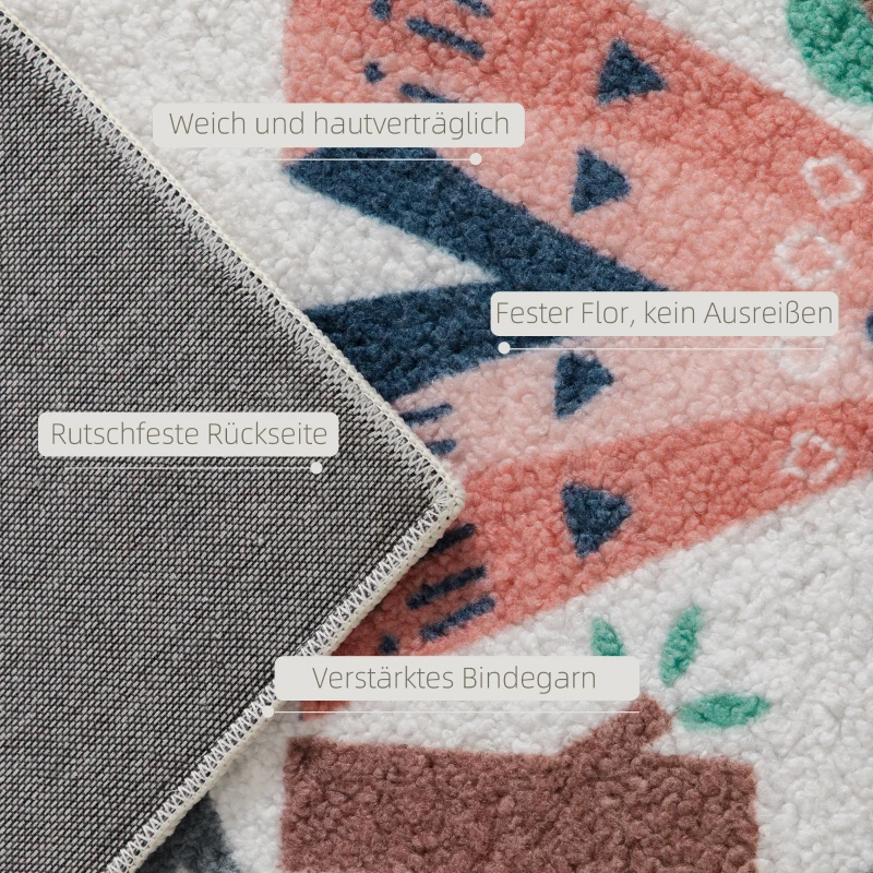 Dywan HOMCOM Antypoślizgowy, Krótkowłosy z Polarowym Wyglądem, Wzór Autostrady, Nowoczesny Design do Salonu, Tarasu, Balkonu i Kuchni, 160 x 120 cm, Wielokolorowy