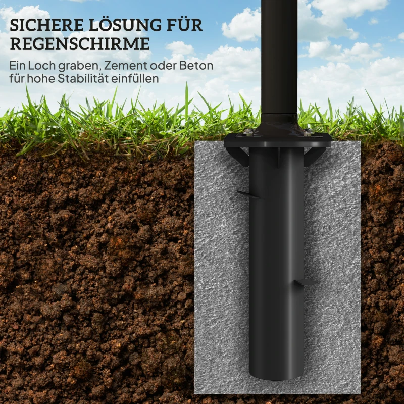 Stojak na parasol z betonu, do parasoli bocznych, stabilny