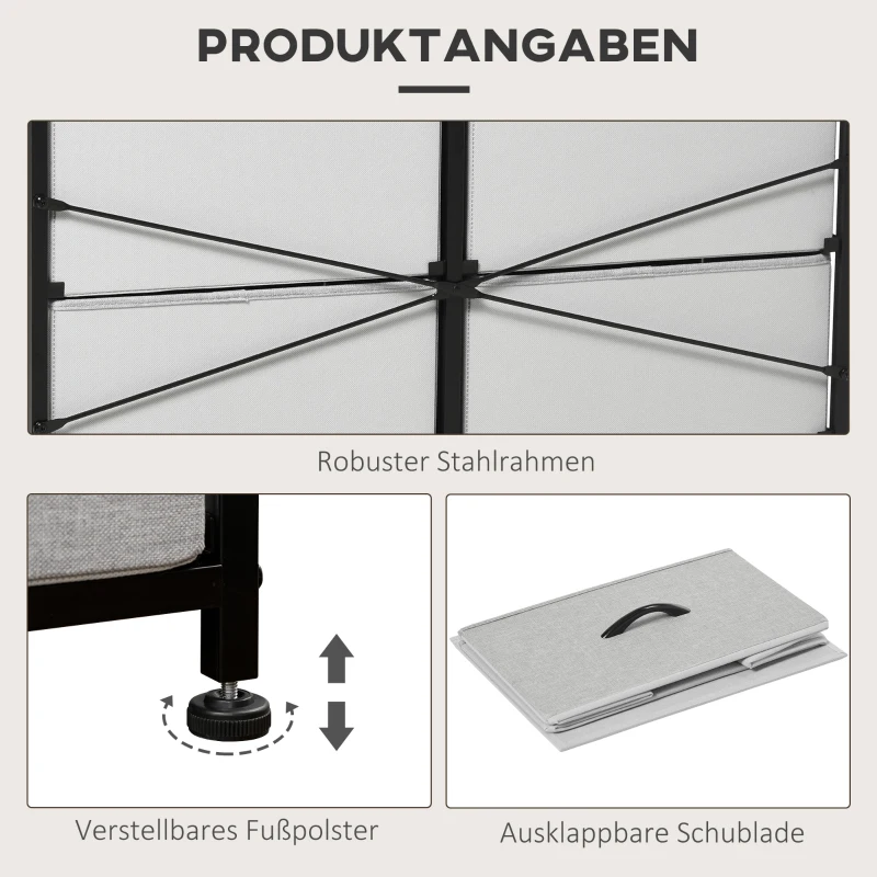 Komoda z 8 szufladami, składane, szare, stylowe meble