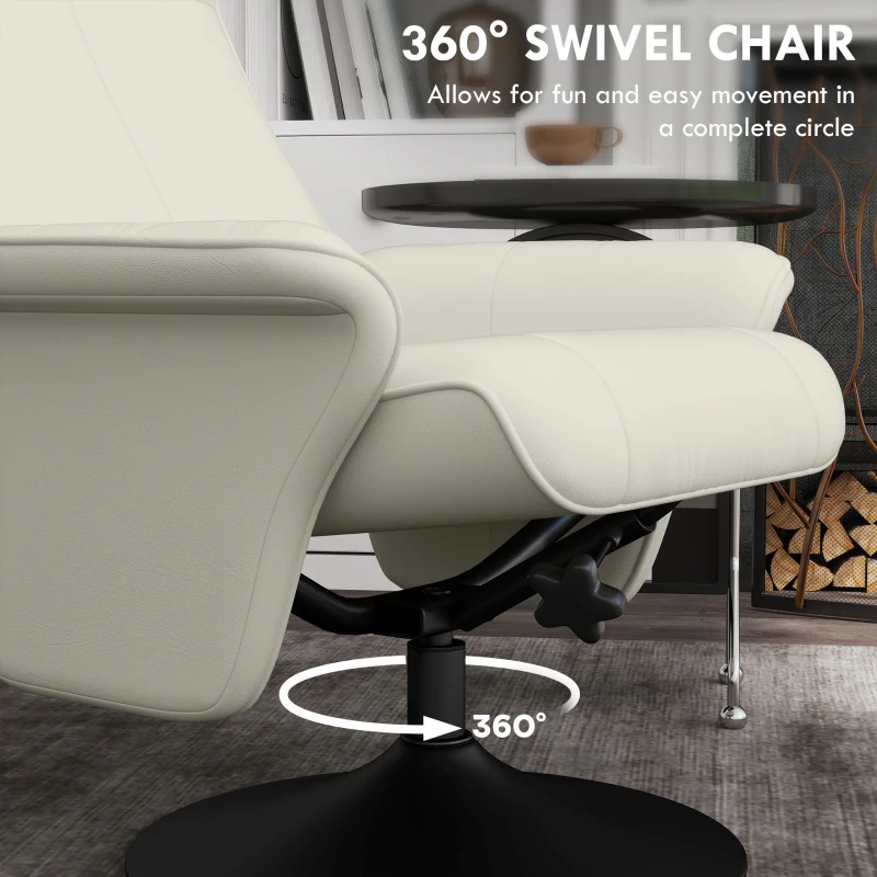 Fotel relaksacyjny z podnóżkiem, obrotowy, funkcja leżenia