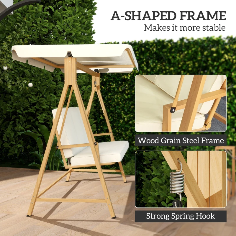 Huśtawka ogrodowa 3-osobowa, regulowany daszek, poduszki