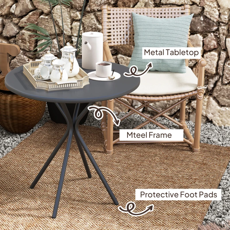 Stół ogrodowy Ø60 cm, stalowy, odporny na warunki atmosferyczne