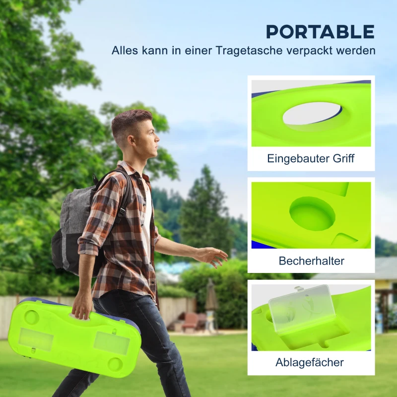 SPORTNOW 2w1 Zestaw do Badmintona, Siatka do Badmintona z Stojakiem, Siatka do Siatkówki, regulowana, z torbą, do użytku wewnętrznego i zewnętrznego